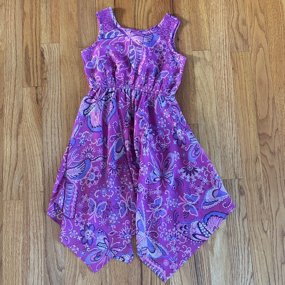 Purple Floral Sleeveless Dress